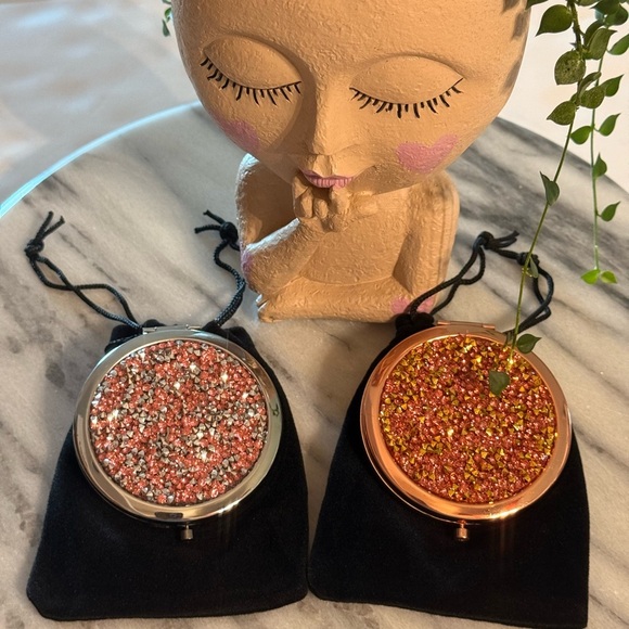 Compact Mirror Set Small Travel Magnifying Pocket Mirrors for Purse 2 Pieces - Picture 3 of 7